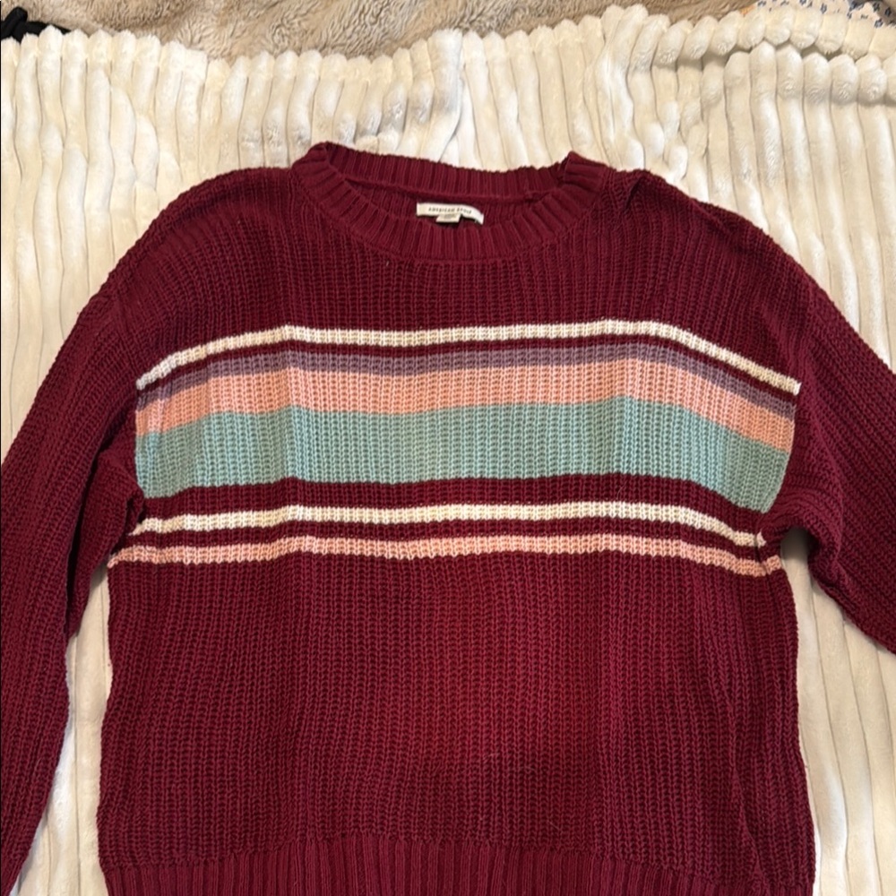 Striped Burgundy Sweater